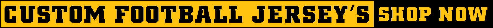 Hawkeye Fan Shop banner: Custom Football Jersey's - Shop Now